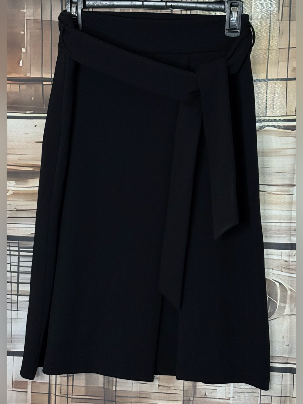 Worthington JCPenney NWT Black Tie Waist A Line Knee Length Skirt 10